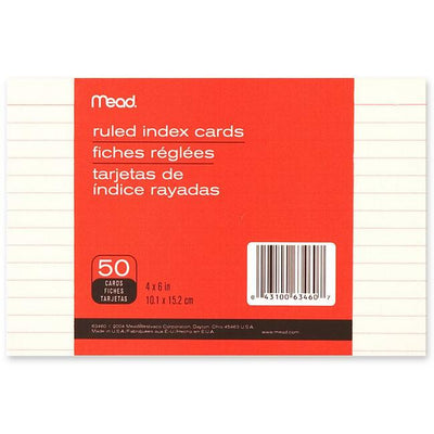 RULED FILE CARD 4X6'' (MEA63460)