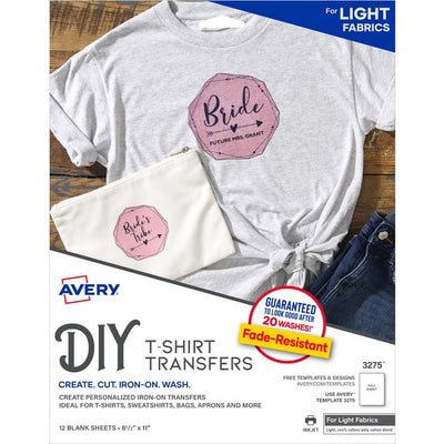 Avery® T-Shirt Transfersfor Inkjet Printers (AVE03275)