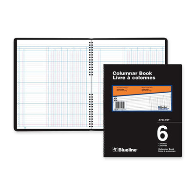 Blueline Columnar Book 6 Columns 12-1/4 x 10, 80 pages (BLIA76706T)