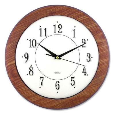 CLOCK RND 12" DARK WOODGRAIN (AOP6415)