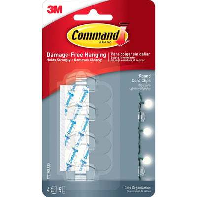 Command Strips Round Cord Hanging Clips (MMM17017CLR-C)