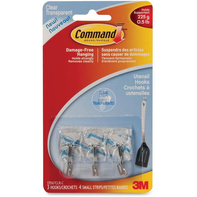 Command Small Clear Wire Hooks with Clear Strips (MMM17067C)