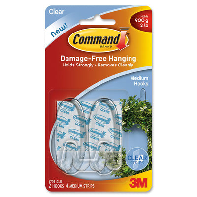 Command Clear Medium Hooks with Clear strips (MMM17091CLR-C)