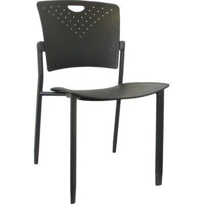 Black Seat Color - Polypropylene Seat Material - Black Back Color - Polypropylene Back Material - Powder Coated, Black Frame Color - Steel Frame Material - Four-legged Base - 2 / Box (HZNA-118)