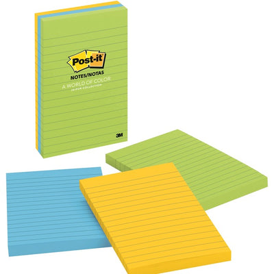 Post-it® Notes Original Lined Notepads - Floral Fantasy Color Collection (MMM660-3AU)