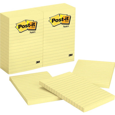 POST-IT YELLOW RULED NOTE PAD 4X6 (MMM660)