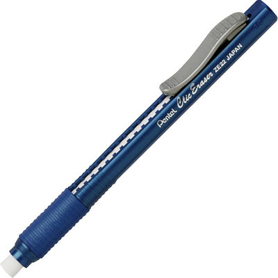 Clic Eraser Grip Retractable Eraser with Grip, Blue Barrel (PENZE22-C)