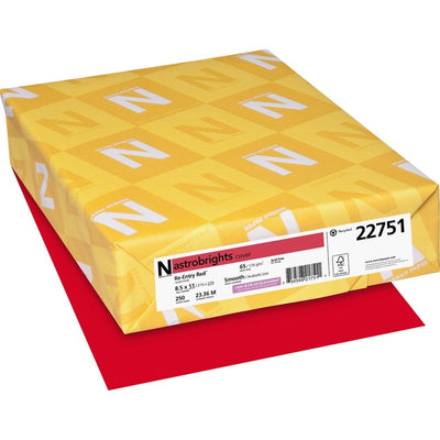 Astrobrights Inkjet, Laser Printable Multipurpose Card - Re-entry Red - 30% Recycled Content (NEE22751)