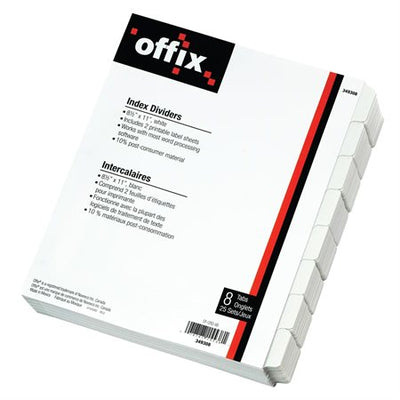 8 TABS OFFIX DIVIDERS (NVXOF-CRD-8B)