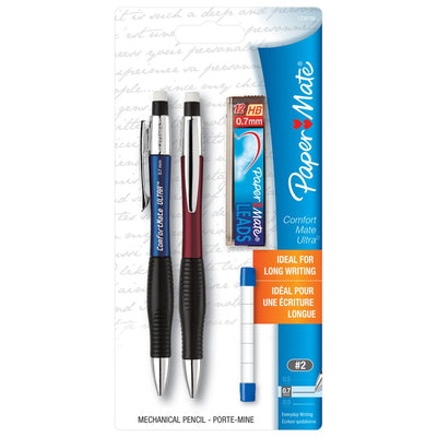 ComfortMate Ultra® Mechanical Pencils Package of 2. Includes 12 HB leads and 5 eraser refills., 0.7 mm (PAP2006829)