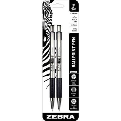 Zebra STEEL 3 Series F-301 Retractable Ballpoint Pen (ZEB27112)