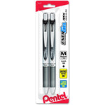 EnerGel Retractable Gel Roller, (0.7mm) Metal Tip, Black Ink, 2PC Pack (PENBL77BP2A)
