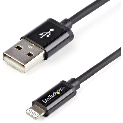 StarTech.com 2m (6ft) Long Black AppleÂ&reg; 8-pin Lightning Connector to USB Cable for iPhone / iPod / iPad (STCUSBLT2MB)