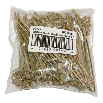 4" Noshi Kushi Bamboo Skewer, 25 x 100/case (KUS00400)