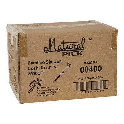 4" Noshi Kushi Bamboo Skewer, 25 x 100/case (KUS00400)