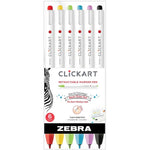 Zebra Pen ClickArt Retractable Markers Bullet Tip Assorted Colours 6/pkg (ZEB69006)