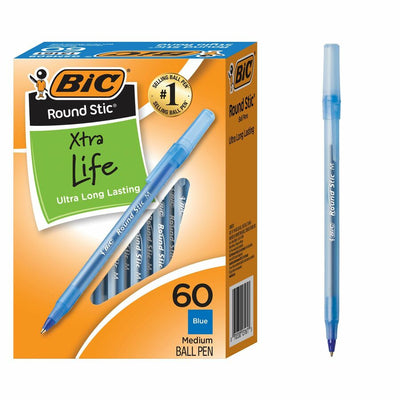 PEN ROUND STICK MED.BLUE (BICGSM609BL)