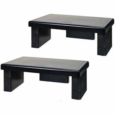 DAC&reg; Stax MP-107x2 Ergonomic Height-Adjustable Monitor Riser/Laptop Stand, Black, 2 Pack (DTA02160)