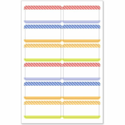 LABELS NO IRON STRIPED BORDER (AVE40774)