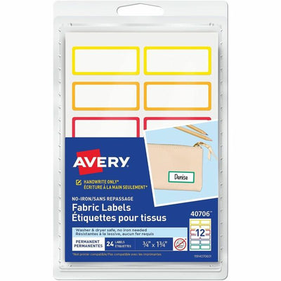 LABELS NO IRON RAINBOW BORDER (AVE40706)
