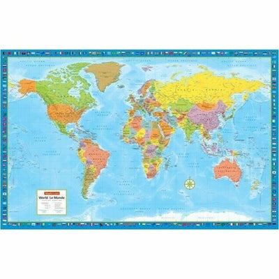 WORLD WALL MAP 38X59" (MPA1225)