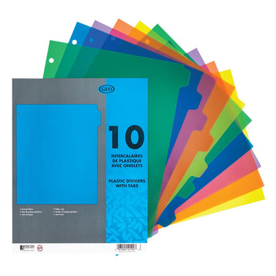 INDEX POLY 10TAB COL. (GCICT010A)