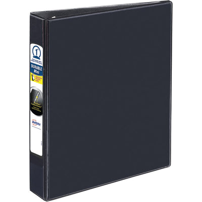 Avery&reg; Durable View Binder 1" , Round Rings, 5-1/2" x 8-1/2" , Black (AVE17167)
