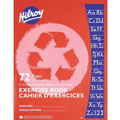 Hilroy Recycled Stitchbook, 72 pages, 8mm with Margin Ruling (HLR12901R)