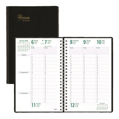 Blueline Timanager Weekly Planner, 9-1/6" x 5-7/8" , English, Black (BLIC5910-81)