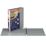 Q-FIT 1'' D-RING GREY VIEW BINDER (RGO870107)