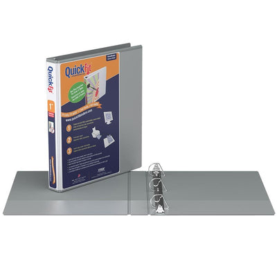 Q-FIT 1'' D-RING GREY VIEW BINDER (RGO870107)