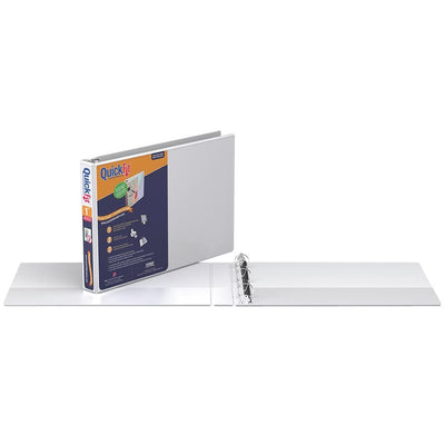 Q-FIT 8X11 1" R-RING WHITE VIEW BINDER (RGO97110)