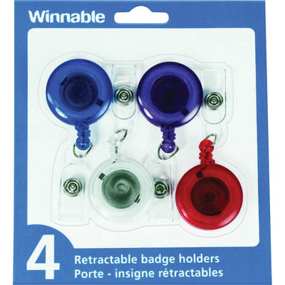 BADGEHOLDER, RETRACT ASST,4/PK (WNN35001)
