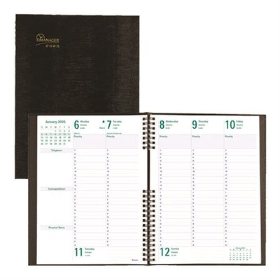 Blueline Timanager CoilPro Weekly Planner, 10-1/4" x 7-5/8" , English, Black (BLIC5905-81)