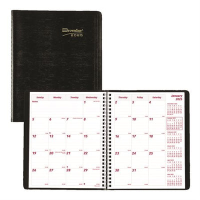 Brownline Essential Planner (14 Months), 8-7/8" x 7-1/8" , English, Black (BLICB1200-BK)