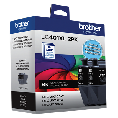 LC401XLBKS High-Yield Black Ink Cartridge, 2/pk (BRTLC401XL2PKS)