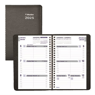 Blueline Net Zero Carbon Weekly Planner, 8" x 5" , Bilingual, Black (BLIC815-81BT)