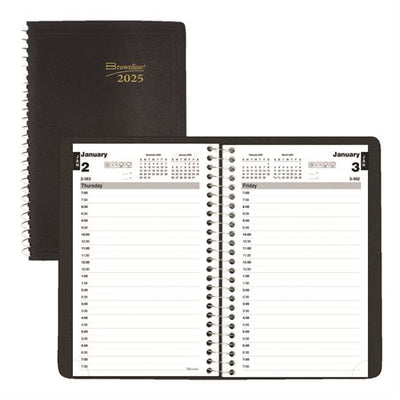 Blueline Essential Daily Planner, 8" x 5" , English, Black (BLIC2504-81T)