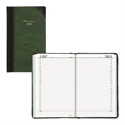 Blueline Traditional Daily Planner, 13-3/8" x 8" , English, Green (BLIC530F)