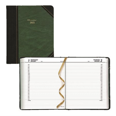 Blueline Traditional Daily Planner, 8" x 6-1/2" , English, Green (BLIC517F)