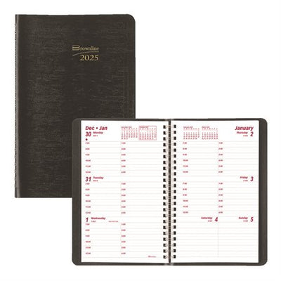 Brownline Essential Weekly Planner, 8" x 5" , English, Black (BLICB75-BK)
