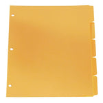 Oxford Reinforced Plain Tab Dividers - 5 Tabs, Letter-Size, Buff, 5/ST (OXFR213-5B/1)