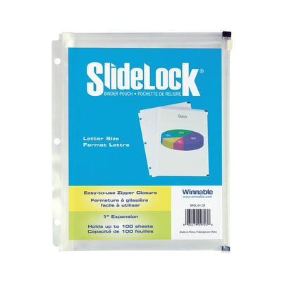BINDER POUCH SLIDELOCK CLEAR (WNNBPSL-01-CR)