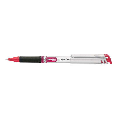 EnerGel Liquid Gel Pen, (0.7mm) Metal Tip, Capped, Red Ink (PENBL17-B)