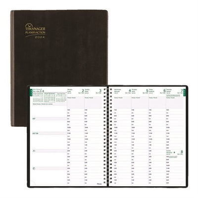 Blueline Timanager 13-Month Weekly Planner, 8-1/2" x 6-3/4" , Bilingual Black (BLICBBM2-BK)