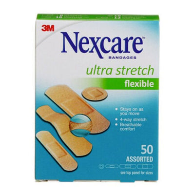 Nexcare Ultra Stretch Bandages CS201-CA, Assorted Sizes, 50/Pack (MMMCS201-CA)