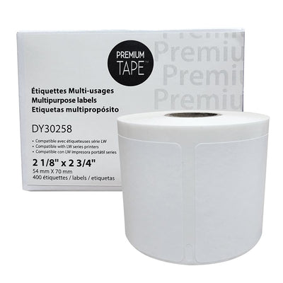 2-1/8" X 2-3/4" COMP. LAB.WHT (DNSDY30258)