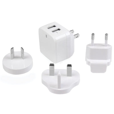 Star Tech.com Travel USB Wall Charger - 2 Port - White - Universal Travel Adapter - International Power Adapter - USB Charger (STCUSB2PACWH)