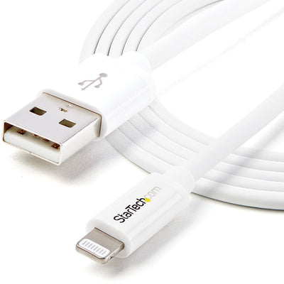 StarTech.com 2m (6ft) Long White AppleÂ&reg; 8-pin Lightning Connector to USB Cable for iPhone / iPod / iPad (STCUSBLT2MW)