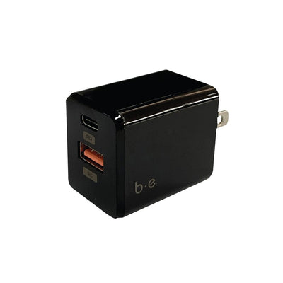 WALL CHARGER USB/USB A BK (BEEBEWCA20WB)